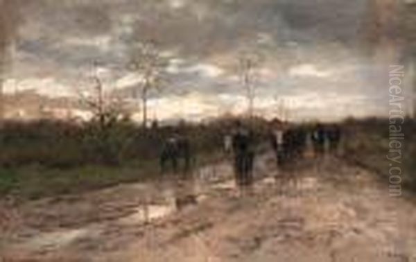 Weg Met Koeien: Homeward Bound Oil Painting by Anton Mauve