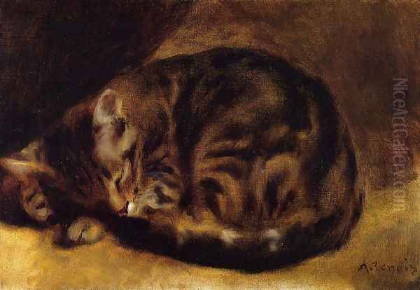 Sleeping Cat Oil Painting by Pierre Auguste Renoir