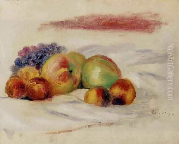 Apples And Grapes Oil Painting by Pierre Auguste Renoir