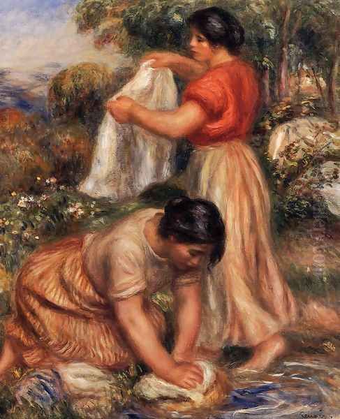 Laundresses 2 Oil Painting by Pierre Auguste Renoir