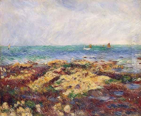 Low Tide At Yport Oil Painting by Pierre Auguste Renoir