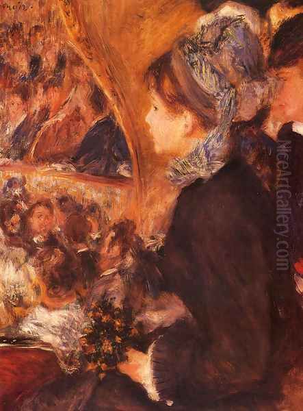 At The Theatre Oil Painting by Pierre Auguste Renoir