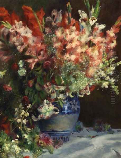 Gladiolas In A Vase Oil Painting by Pierre Auguste Renoir