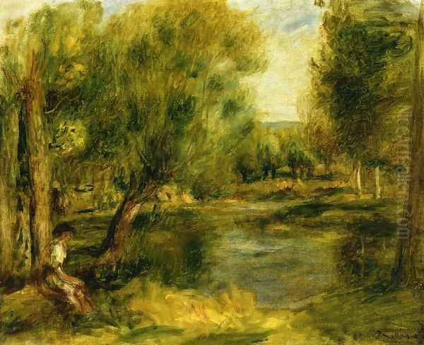 Banks of the River II Oil Painting by Pierre Auguste Renoir