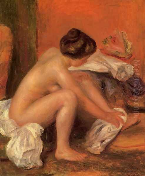 Bather Drying Her Feet Oil Painting by Pierre Auguste Renoir