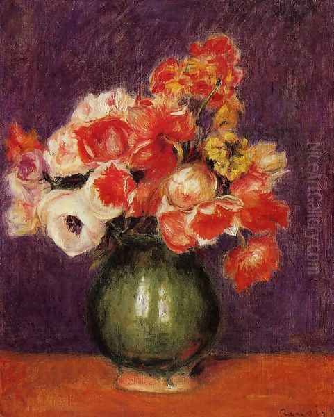 Flowers In A Vase2 Oil Painting by Pierre Auguste Renoir