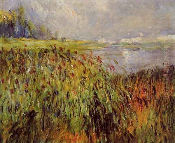 Bulrushes On The Banks Of The Seine Oil Painting by Pierre Auguste Renoir