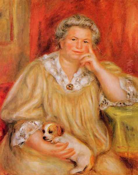 Madame Renoir With Bob Oil Painting by Pierre Auguste Renoir