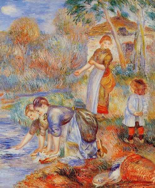 Laundresses Oil Painting by Pierre Auguste Renoir