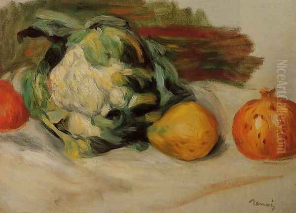 Cauliflower And Pomegranates Oil Painting by Pierre Auguste Renoir