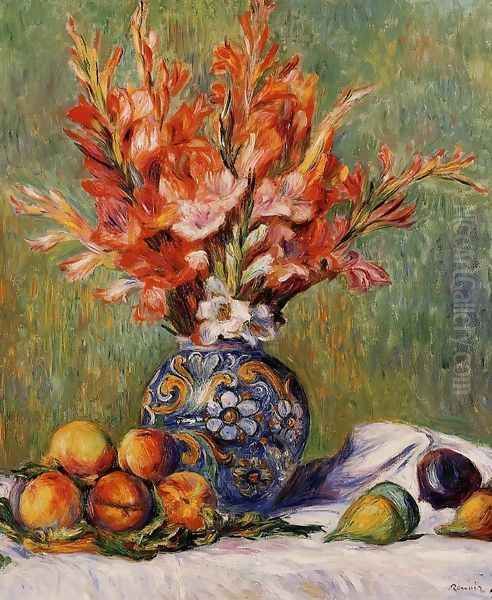 Flowers And Fruit Oil Painting by Pierre Auguste Renoir