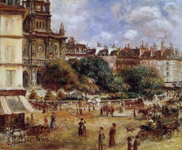 Place De La Trinite Paris Oil Painting by Pierre Auguste Renoir