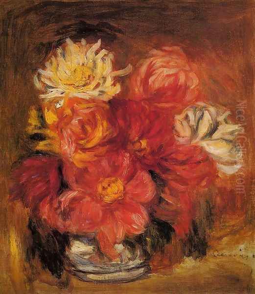 Dahlias Oil Painting by Pierre Auguste Renoir