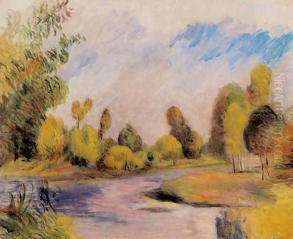 Banks Of A River Oil Painting by Pierre Auguste Renoir