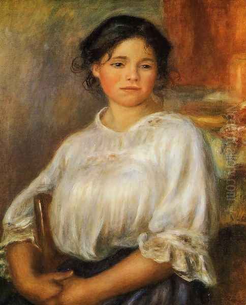 Young Woman Seated Oil Painting by Pierre Auguste Renoir