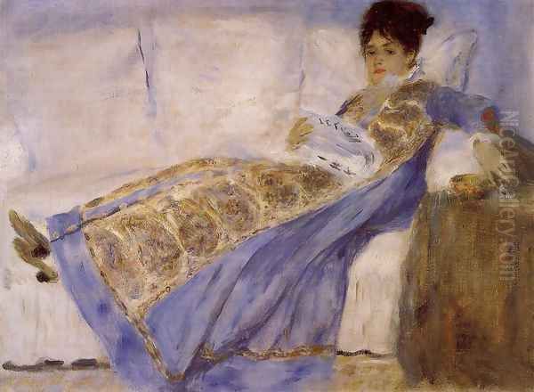 Madame Monet On A Sofa Oil Painting by Pierre Auguste Renoir