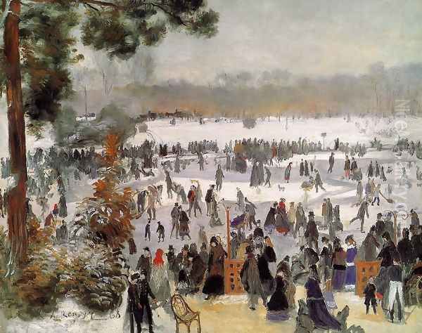 Skaters In The Bois De Boulogne Oil Painting by Pierre Auguste Renoir