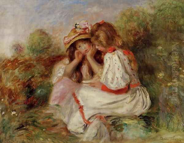 Two Little Girls Oil Painting by Pierre Auguste Renoir