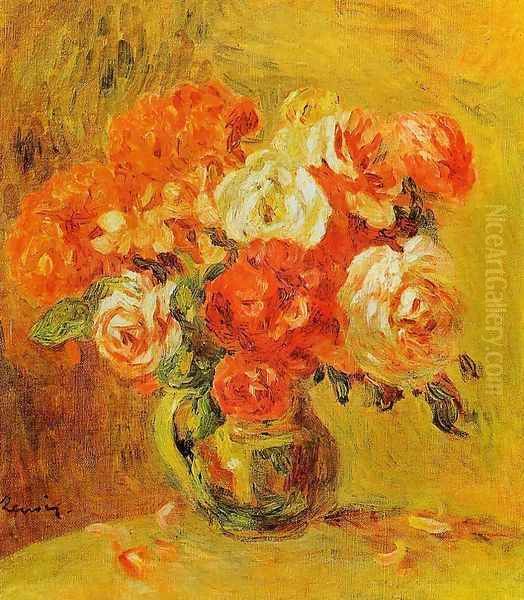 Flowers In A Vase4 Oil Painting by Pierre Auguste Renoir