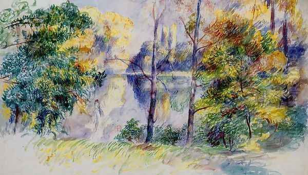 Park Scene Oil Painting by Pierre Auguste Renoir