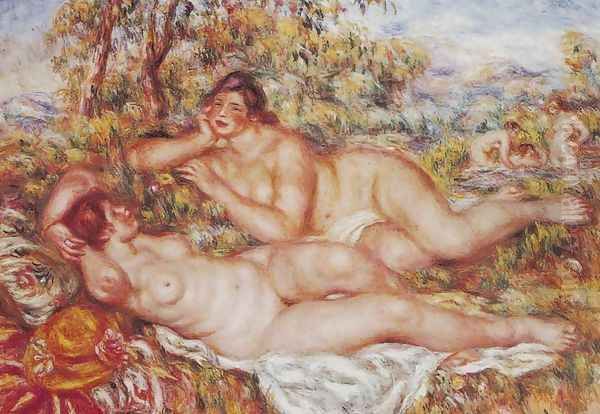 Bathers 2 Oil Painting by Pierre Auguste Renoir