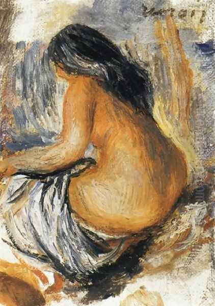 Bather From The Back Oil Painting by Pierre Auguste Renoir