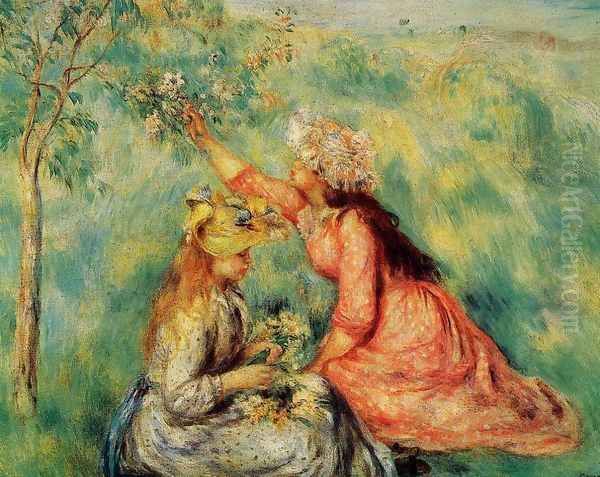 In The Fields Oil Painting by Pierre Auguste Renoir