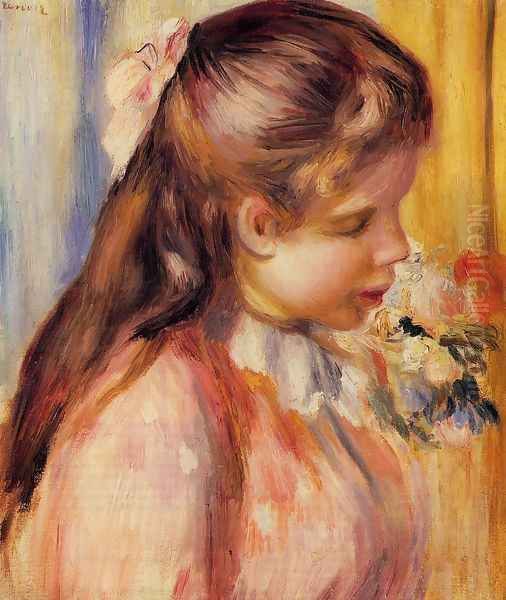 Bust Of A Young Girl Oil Painting by Pierre Auguste Renoir