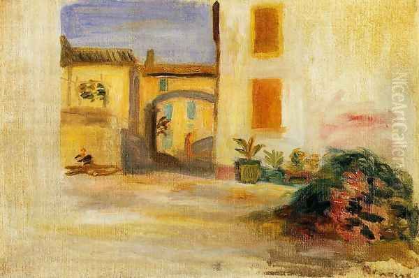 Farm Courtyard Midday Oil Painting by Pierre Auguste Renoir