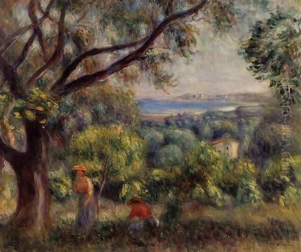 Cagnes Landscape Aka View Of Collettes Oil Painting by Pierre Auguste Renoir