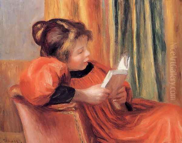 Girl Reading Oil Painting by Pierre Auguste Renoir