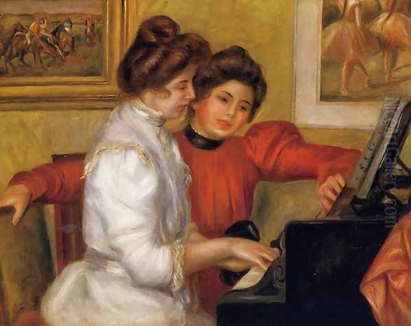 Young Girls At The Piano Oil Painting by Pierre Auguste Renoir