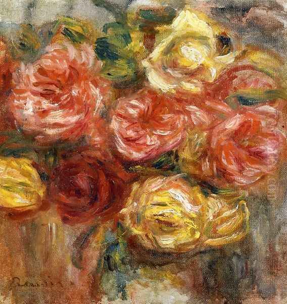 Bouquet of Roses in a Vase Oil Painting by Pierre Auguste Renoir