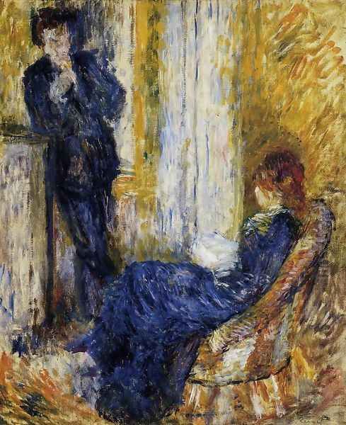 By The Fireside Oil Painting by Pierre Auguste Renoir