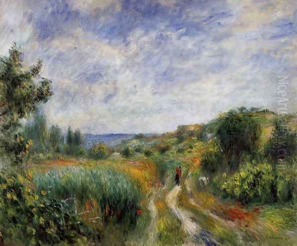 Landscape Near Essoyes Oil Painting by Pierre Auguste Renoir