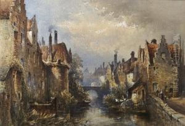 Continental Townscape With River by William Bingham McGuinness