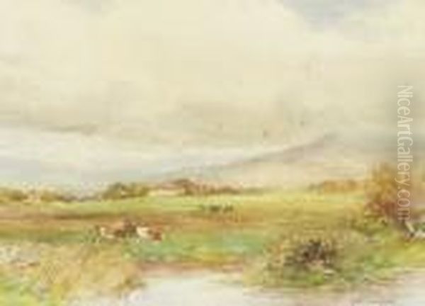 Landscape With Cottages And Cattle Oil Painting by William Bingham McGuinness