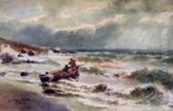 Stormy Shore Oil Painting by William Bingham McGuinness