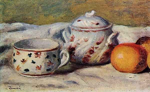 Still Life With Cup And Sugar Bowl Oil Painting by Pierre Auguste Renoir