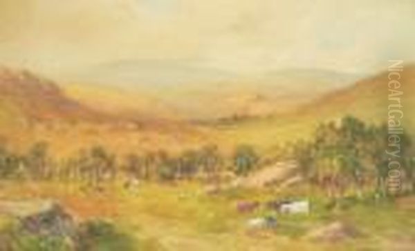 Landscape With Cattle In The Foreground Oil Painting by William Bingham McGuinness