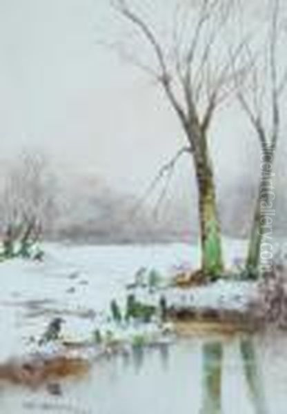 A Winter Day Near Edgeware Oil Painting by William Bingham McGuinness