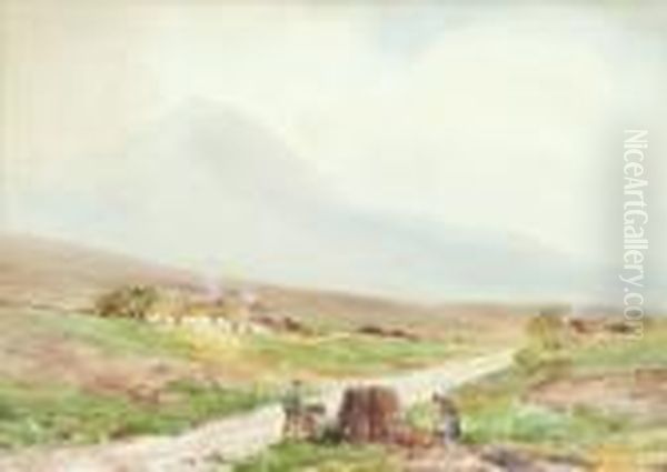 Gathering Turf Oil Painting by William Bingham McGuinness