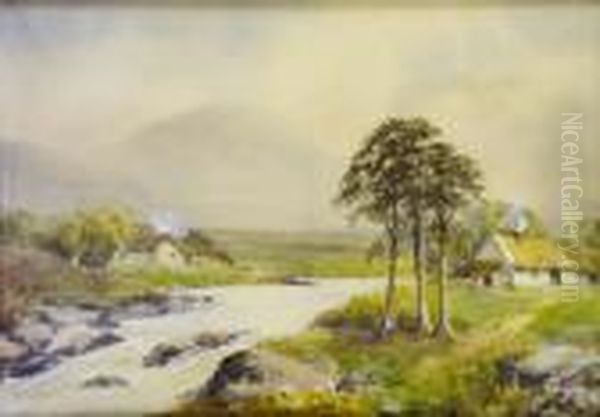 A Fishing Stream, Co. Donegal Oil Painting by William Bingham McGuinness