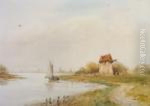 On The Maas Oil Painting by William Bingham McGuinness