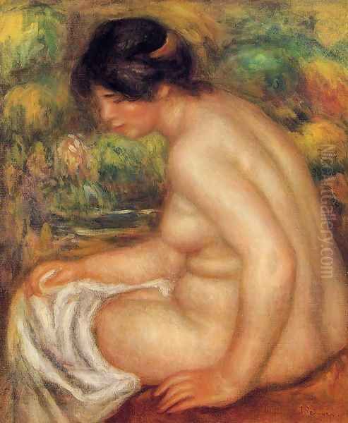 Seated Nude In Profile Aka Gabrielle Oil Painting by Pierre Auguste Renoir