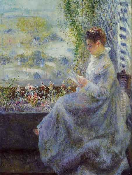 Madame Chocquet Reading Oil Painting by Pierre Auguste Renoir