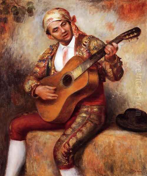 The Spanish Guitarist Oil Painting by Pierre Auguste Renoir