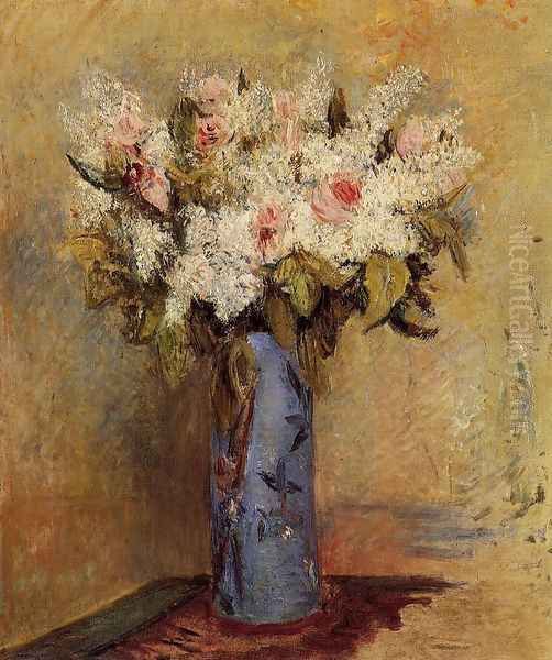 Vase Of Lilacs And Roses Oil Painting by Pierre Auguste Renoir