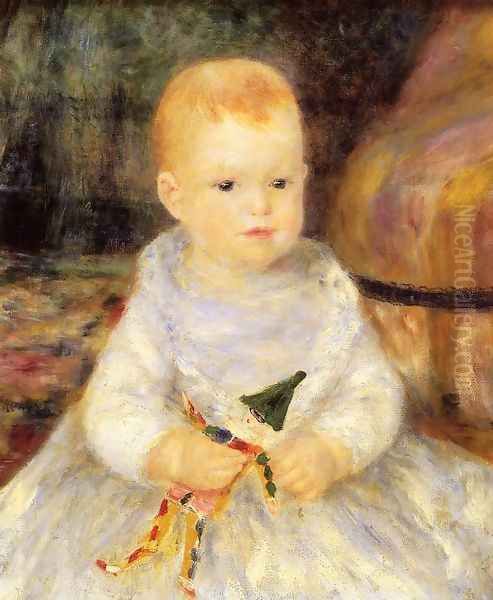 Child With Punch Doll Aka Pierre De La Pommeraye Oil Painting by Pierre Auguste Renoir