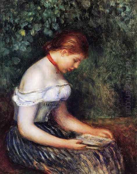 The Reader (La Liseuse) Aka Seated Young Woman Oil Painting by Pierre Auguste Renoir